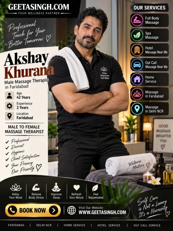 Akshay Khurana professional male massage therapist in Faridabad