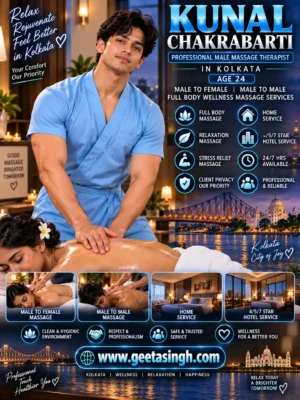 Kunal Chakrabarti professional male massage therapist providing full body wellness massage services in Kolkata