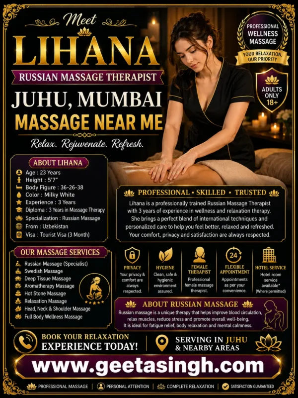 Lihana professional Russian massage therapist in Juhu Mumbai