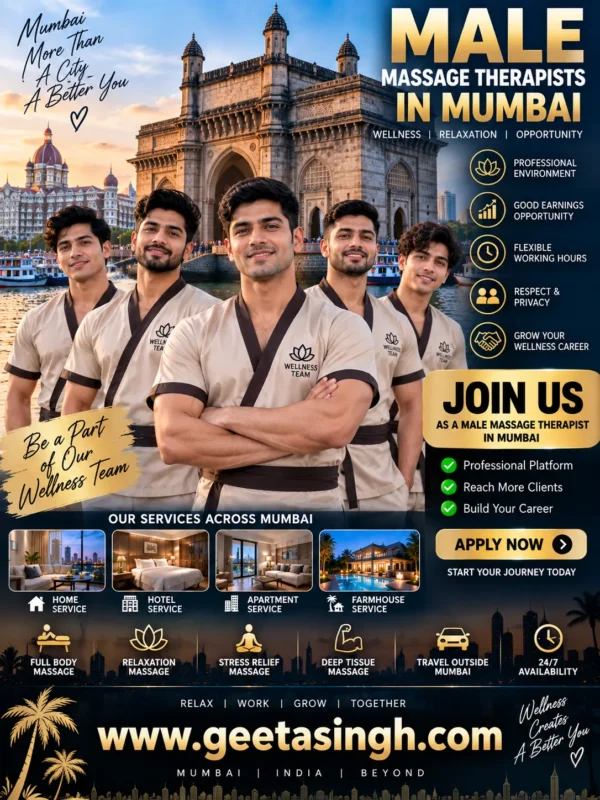 Experienced male wellness therapists providing professional full body massage services across Mumbai