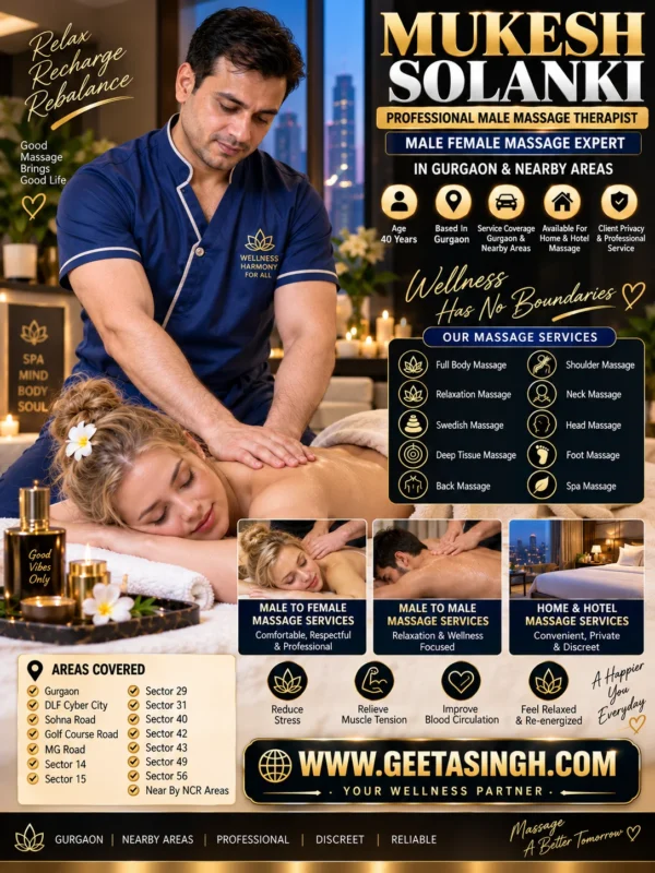 Mukesh Solanki Male Massage Therapist in Gurgaon Male Female Massage Expert