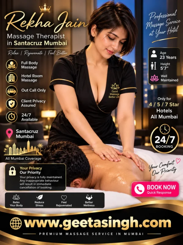 Rekha Jain professional massage therapist providing full body massage in Santacruz Mumbai