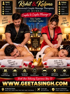 Rohit and Kalpna professional couples to couples massage therapists providing hotel massage service in Mumbai